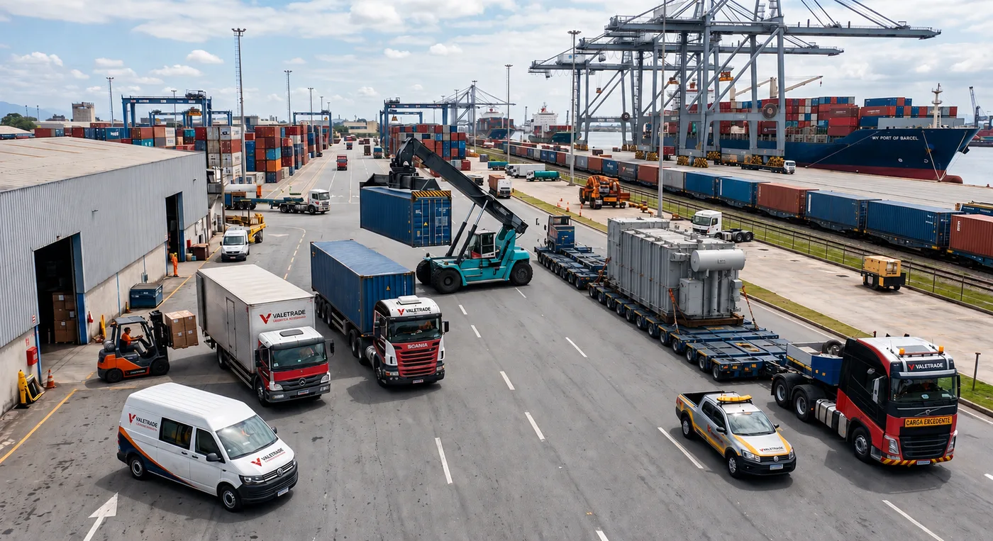 Tipos de Veículos de Carga nas Operações Portuárias: da Van à Linha de Eixos para Carga Oversize
